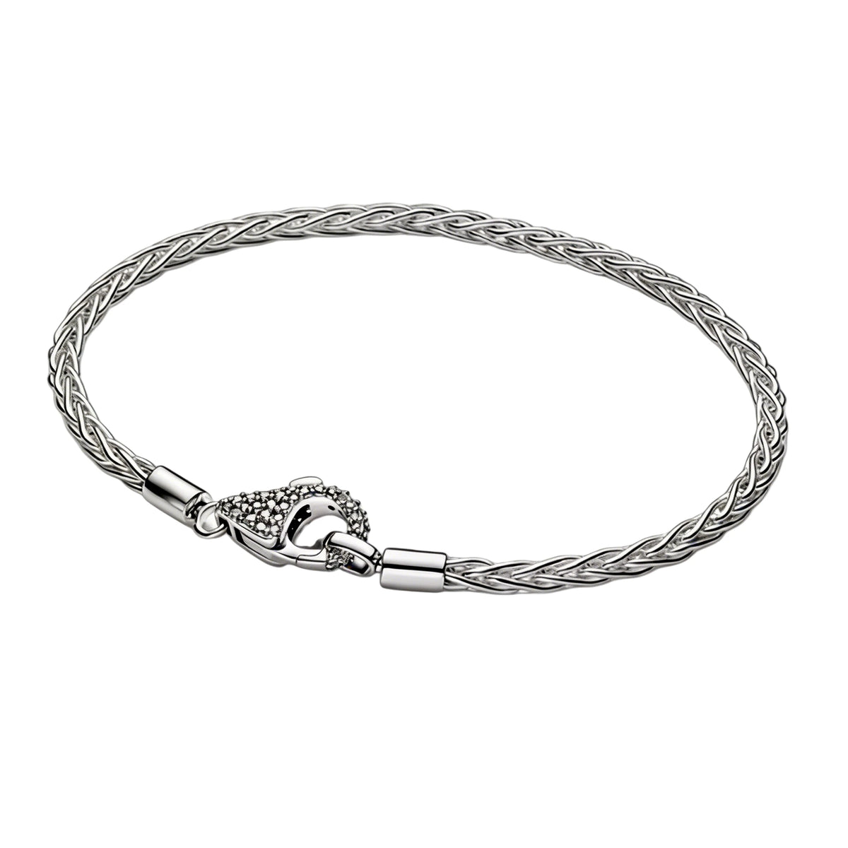 Pulseira de corrente elíptica aberta, trançada, com design de arco-íris, em prata esterlina 925, para mulheres, ideal para festas e casamentos, joia fina.