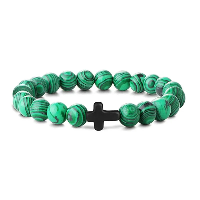 Pulsera Fe · Cuentas con Cruz