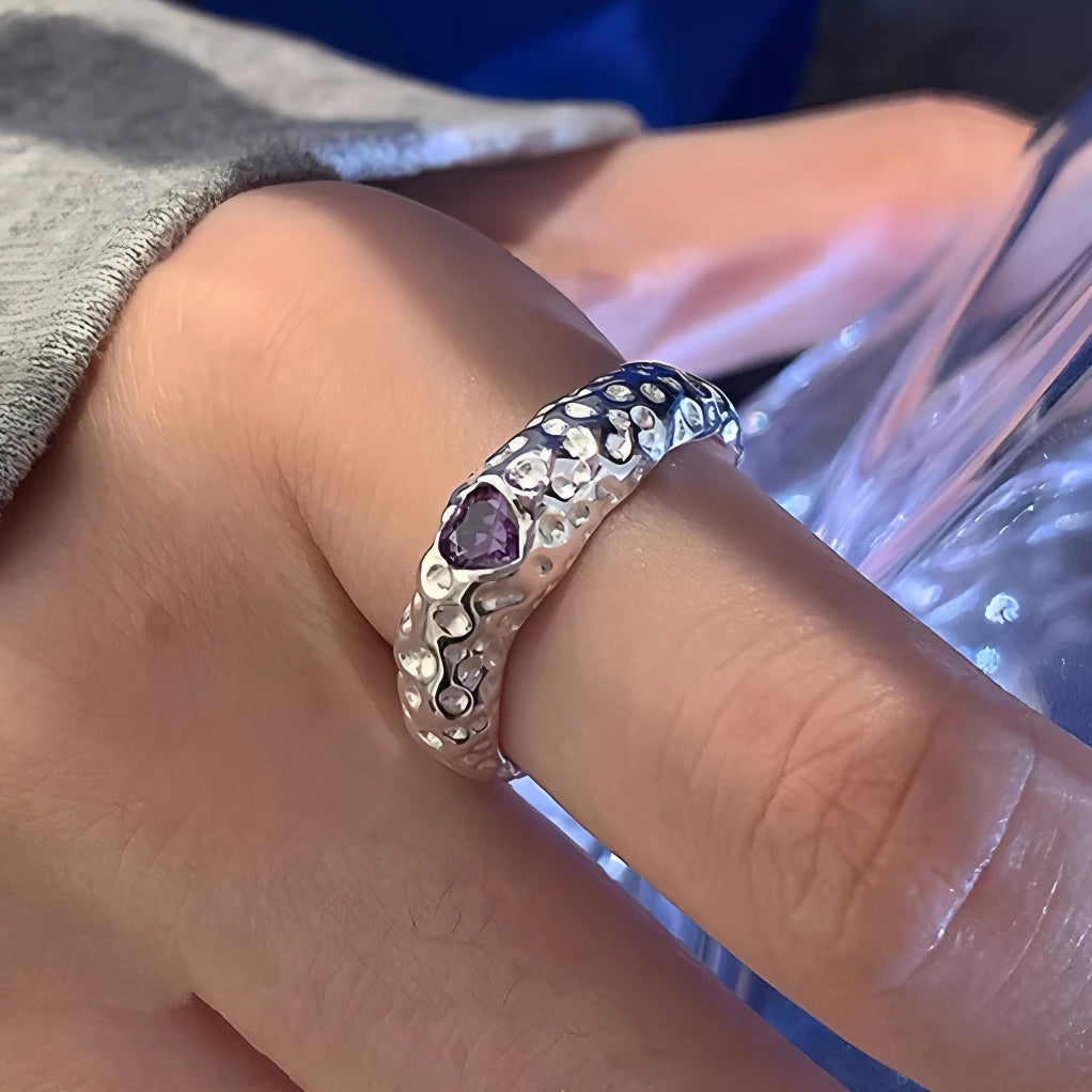 Anillo minimalista de piedra lunar