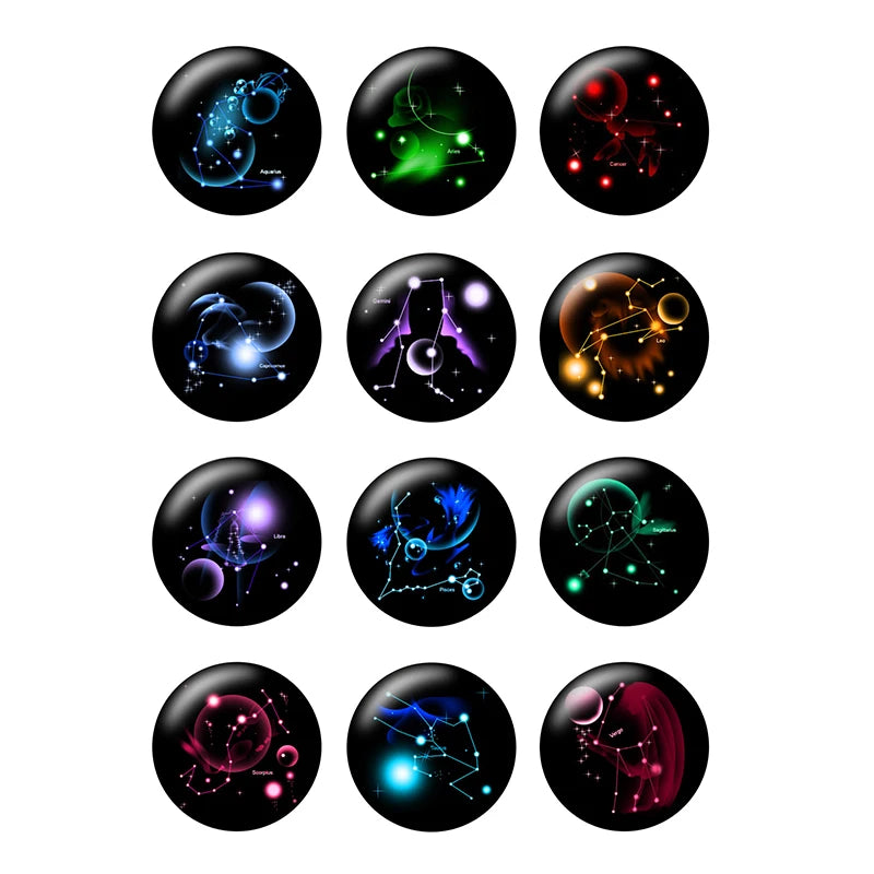 Cabujones de vidrio del zodiaco