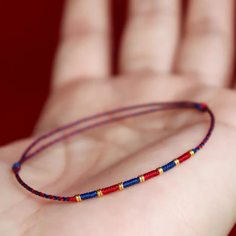 Pulseira Ajustável de Corda Trançada com Bandeira de Oração Tibetana de Cinco Cores, Estilo Étnico, Amuleto da Sorte, Unissex, Presente para Festivais, Joia
