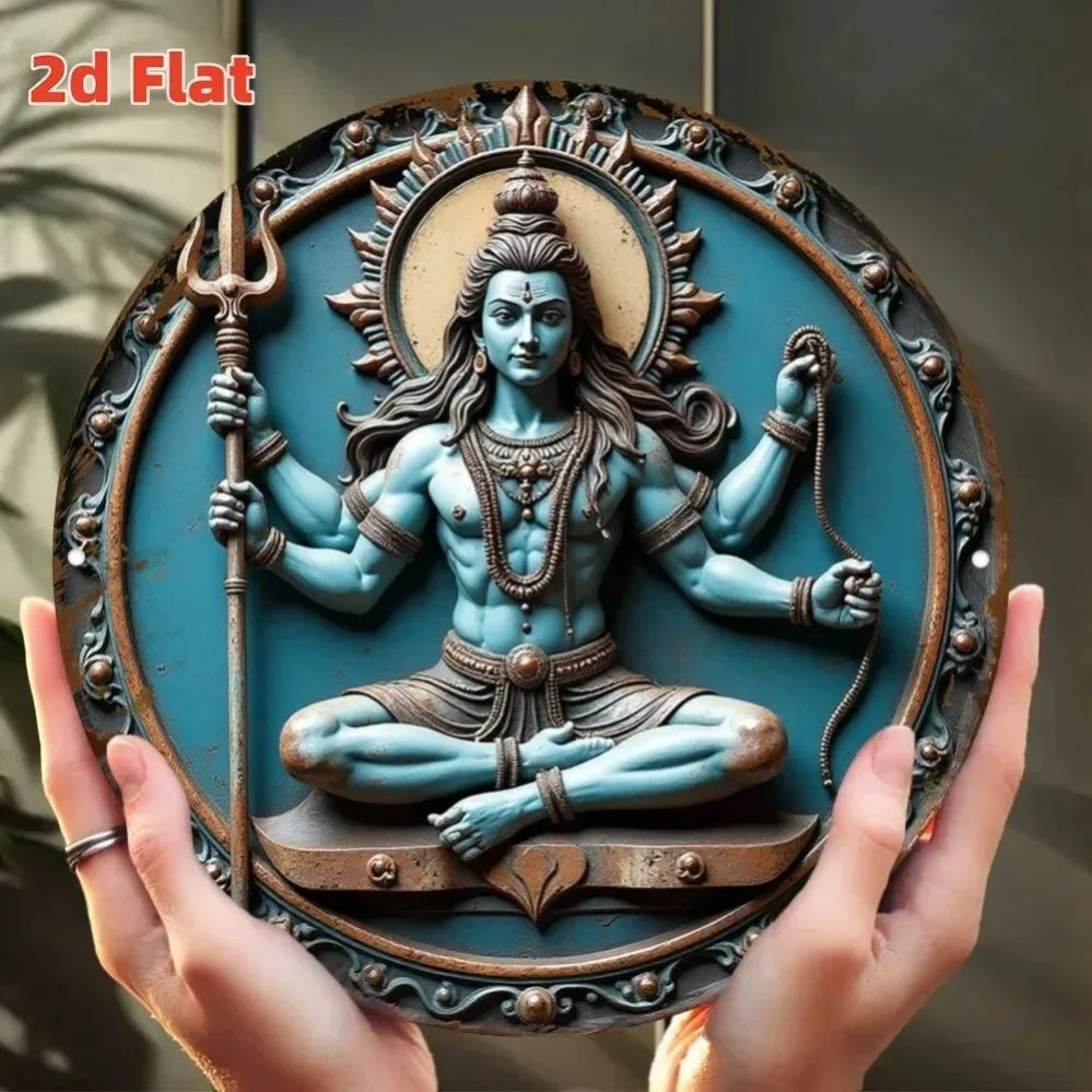 Cuadro Shiva Contemplación: Impresión. Impresión decorativa plana con efecto visual de profundidad.
