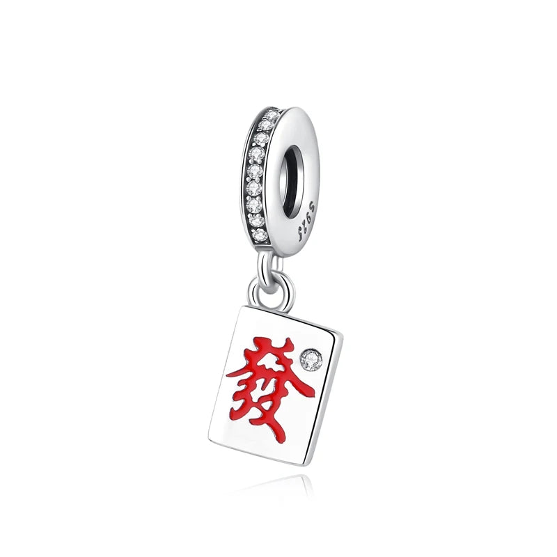 Charms Originais de Prata Esterlina 925, Pingente de Gato da Sorte, Boneca Japonesa, Presente de Ano Novo, Pulseiras e Colares para Mulheres, Joias