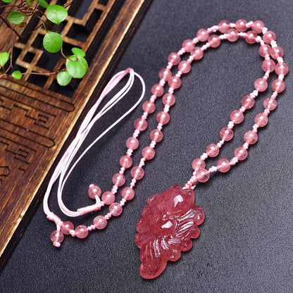 1 peça de pingente de quartzo natural em formato de raposa, polido, para reiki, cristal de cura, joia, presente, decoração de rocha.