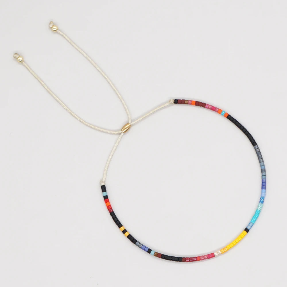 Pulsera Mosaico Fino · Abalorios de Color