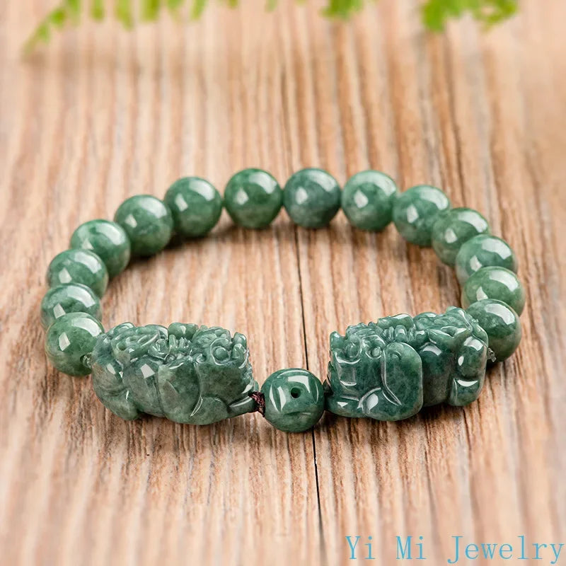 Pulsera de jade con Pixiu tallado