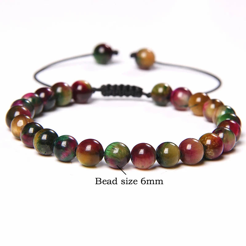 Pulsera trenzada de ojo de tigre azul