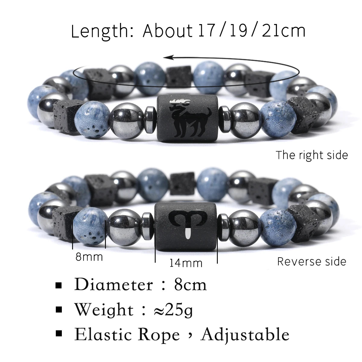Pulsera Cosmos Azul · Signos del Zodiaco