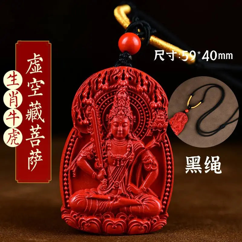 Natural Verdadeiro Cinábrio Buda Pingente para Homens e Mulheres, Natural Buda Hoid, Deus Guardião, Big Sun, Tathagata Hyun, Amitabha
