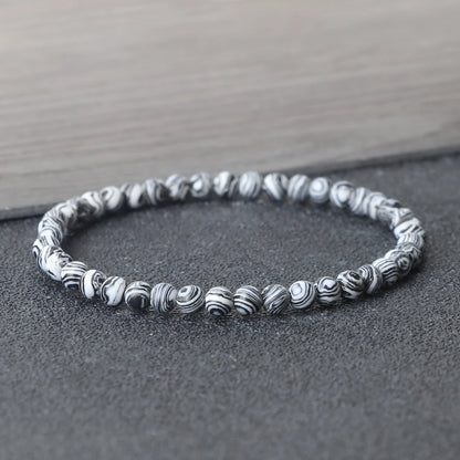 Pulsera de cuentas de piedra de 4 mm