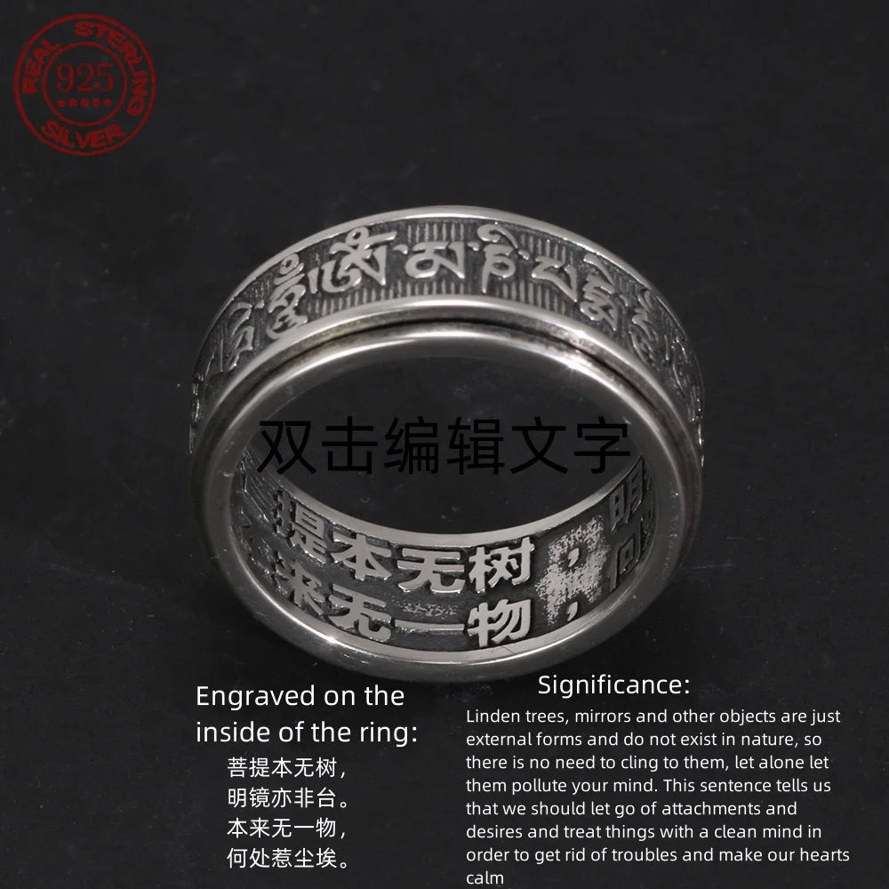 Anillo giratorio Om Mani Padme Hum