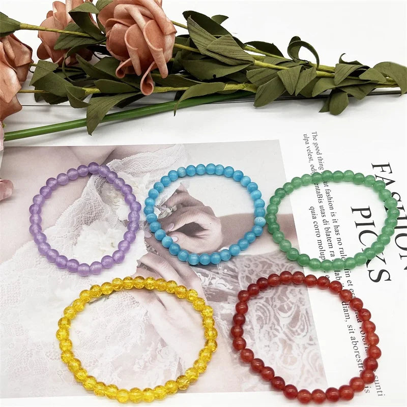 Pulseira de contas de pedra natural, com ametista, olho de tigre, cristal de quartzo e ágata, pulseiras de contas de pedras preciosas, joias para mulheres, para reiki e cura, presente para casais.
