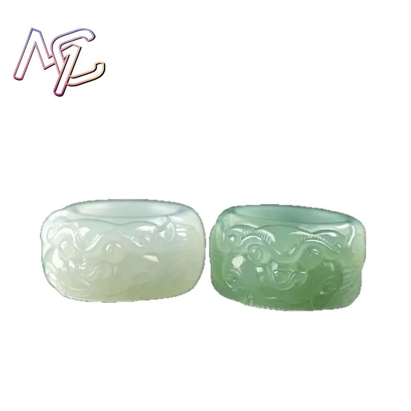 Anillo ancho Pixiu de jade