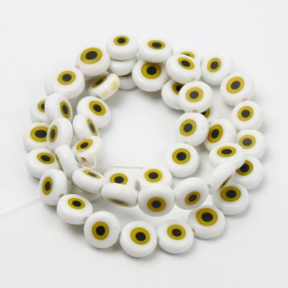 8mm 48 pçs contas de vidro natural liuli pulseira olho contas frisado pulseira feminino masculino jóias amuleto mal nazar olho charme
