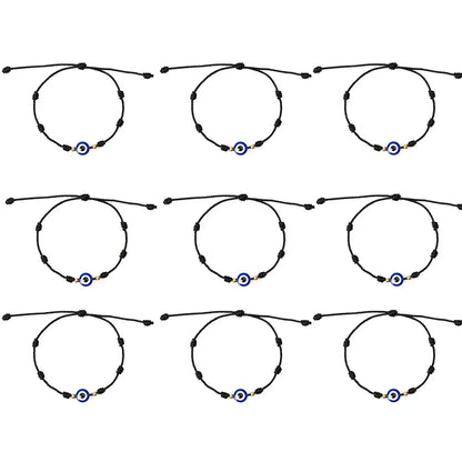 2/12 pçs artesanal turco sorte mau olhado pulseiras para mulheres homens olhos azuis trançado corda vermelha sorte pulseira amizade jóias