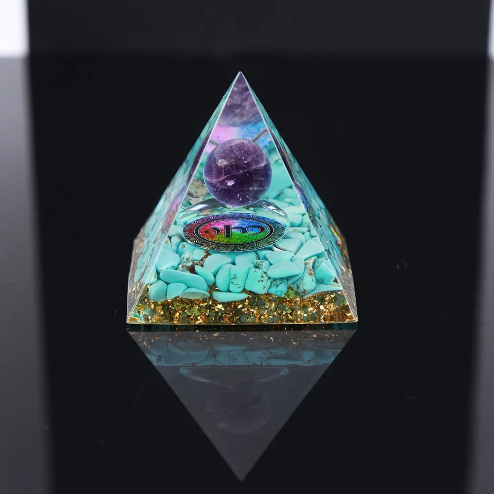 Pirámide Loto · Orgonita Decorativa