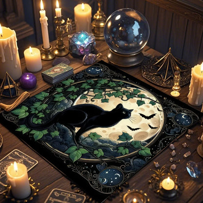 Mantel Gato Lunar · Tarot y Altar