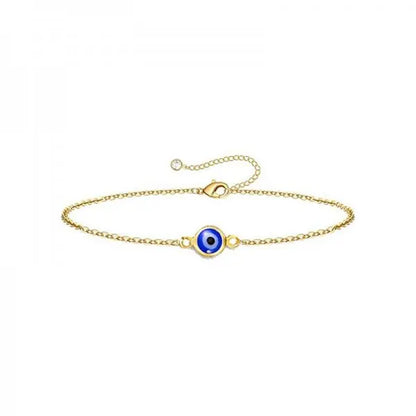 Luxo cor de ouro zircão mau olho azul pulseira moda sorte jóias feminino presente ajustável feito à mão
