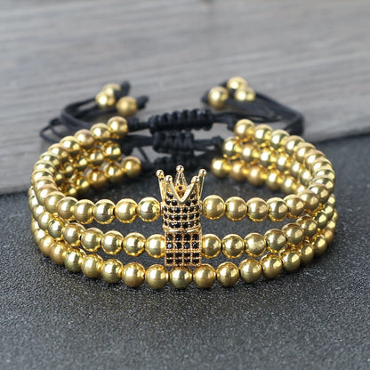 Pulseiras de cobre para homens e mulheres, Pulseiras budistas tibetanas artesanais, Amizade, Casais Moda, Jóias Presente, 3 peças por conjunto