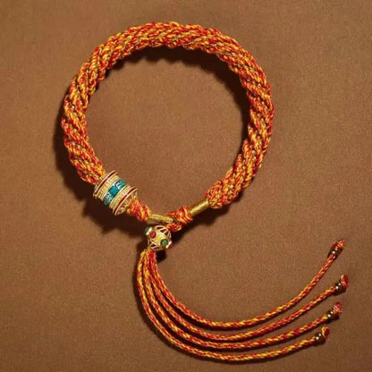Pulsera Nudos de Color · Cordón Tejido
