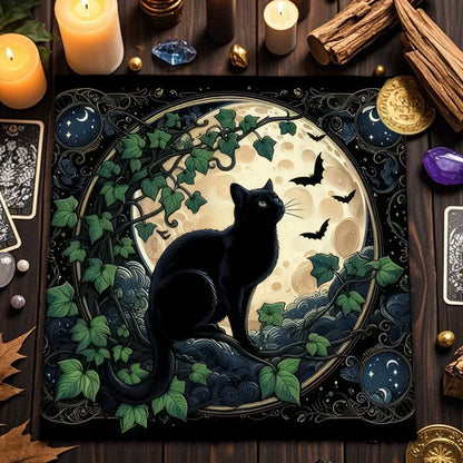 Mantel Gato Lunar · Tarot y Altar