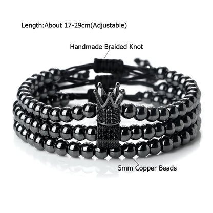 Pulseiras de cobre para homens e mulheres, Pulseiras budistas tibetanas artesanais, Amizade, Casais Moda, Jóias Presente, 3 peças por conjunto