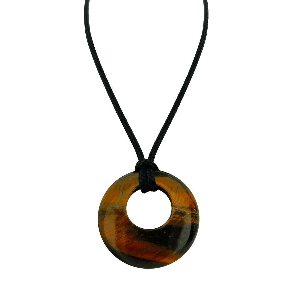 28mm círculo donut cura cristais colar natural semi-precioso chakra pedra preciosa amuleto moeda da sorte donuts charme proteção