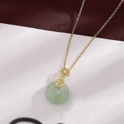 Colares de prata esterlina 925 para mulheres, com pingente de jade, cor dourada, corrente ajustável, joias de luxo, presente romântico.