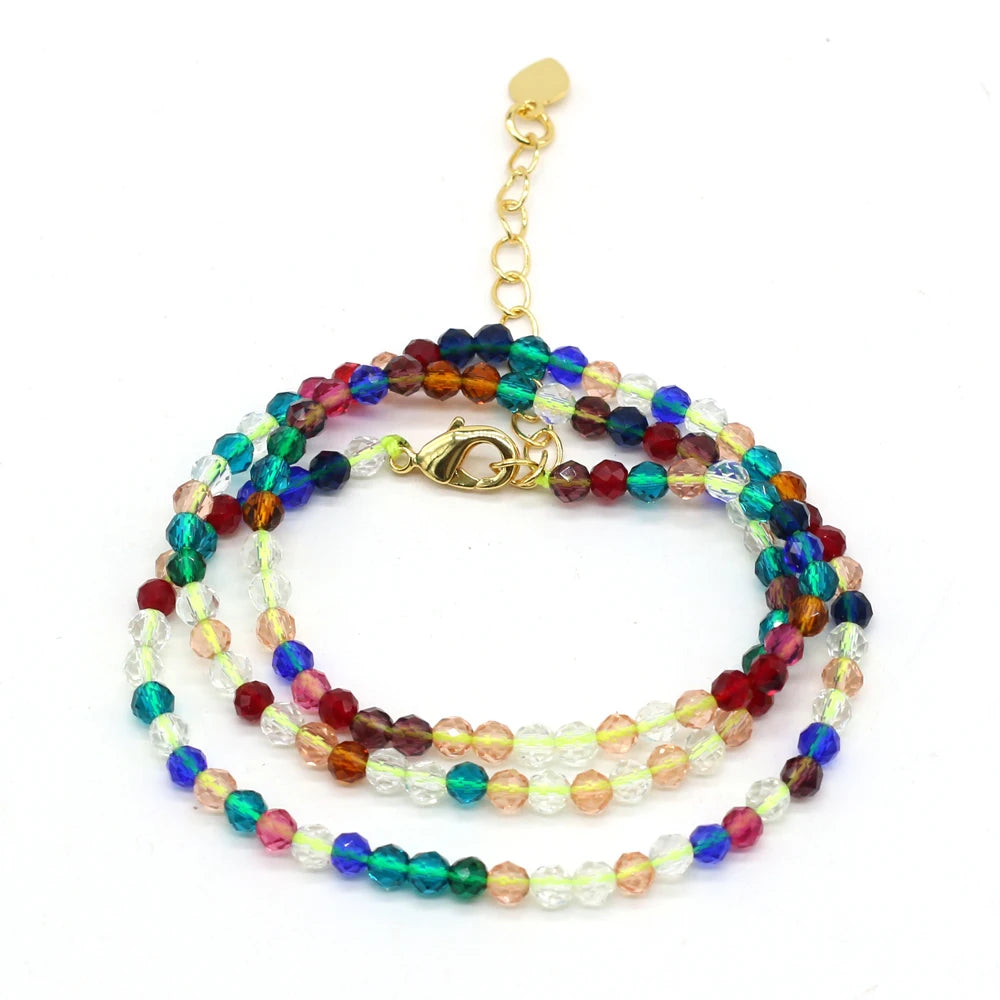 Gema Micro Facetada Colar Curto para Mulheres, Joias Finas, Contas Espinélio 1 Corda, Pulseira Feminina, Gargantilha de Festa