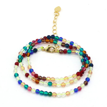 Gema Micro Facetada Colar Curto para Mulheres, Joias Finas, Contas Espinélio 1 Corda, Pulseira Feminina, Gargantilha de Festa