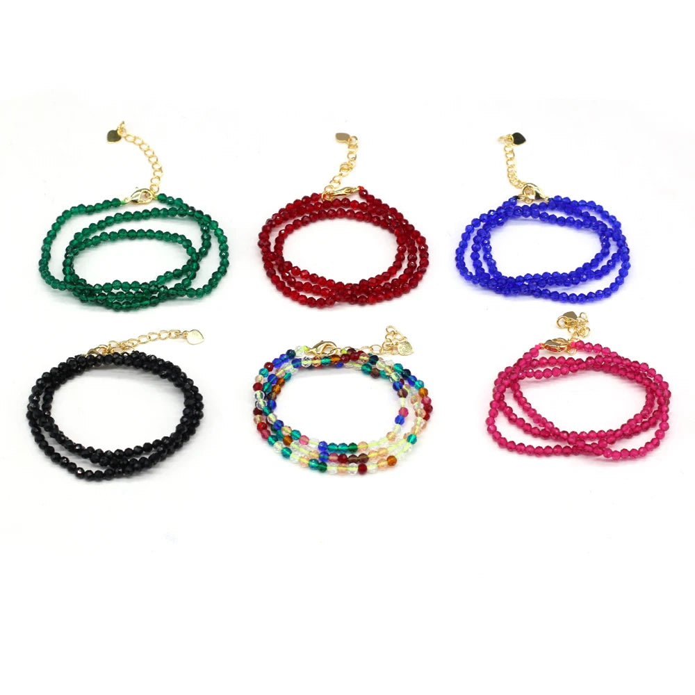 Gema Micro Facetada Colar Curto para Mulheres, Joias Finas, Contas Espinélio 1 Corda, Pulseira Feminina, Gargantilha de Festa