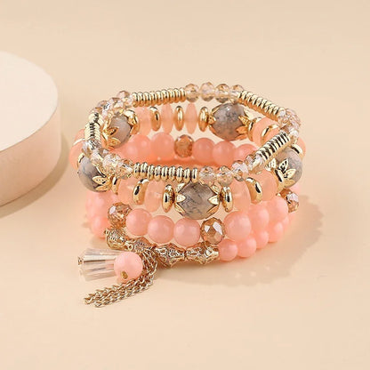 Set Mosaico · Cuatro Pulseras de Vidrio
