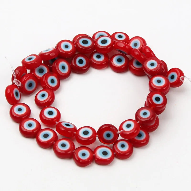 8mm 48 pçs contas de vidro natural liuli pulseira olho contas frisado pulseira feminino masculino jóias amuleto mal nazar olho charme