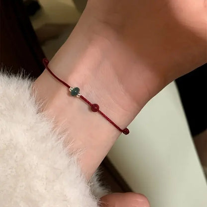 Moda simples sorte nó corda vermelha pulseiras para mulheres homens artesanal corda ajustável pulseira amizade amuleto jóias presente