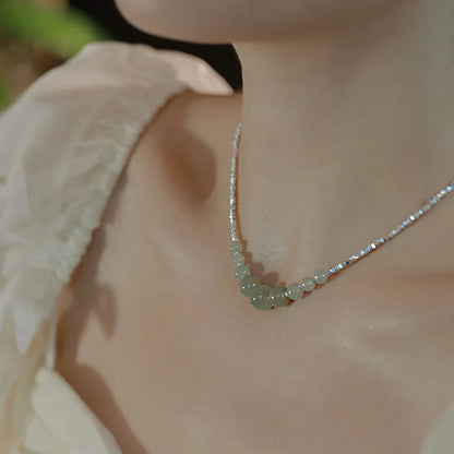 Colares de prata esterlina 925 para mulheres, com pingente de jade, cor dourada, corrente ajustável, joias de luxo, presente romântico.