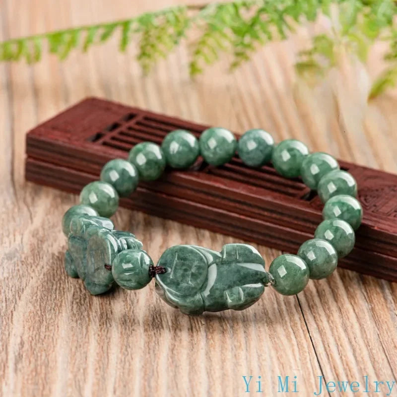 Pulsera de jade con Pixiu tallado