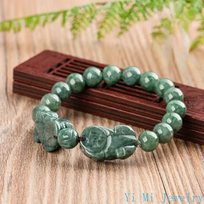 Pulsera de jade con Pixiu tallado