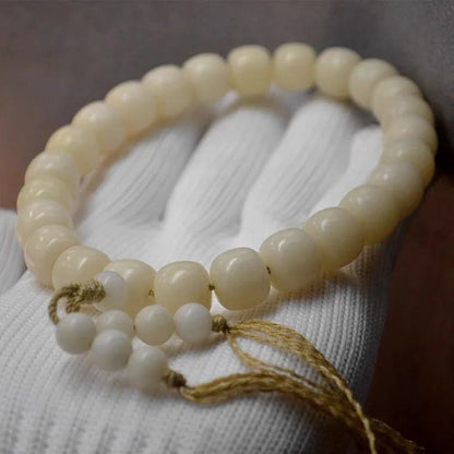 Natural Branco Jade Bodhi Raiz 108 Buddha Beads Pulseira dos homens e das mulheres Simple Series