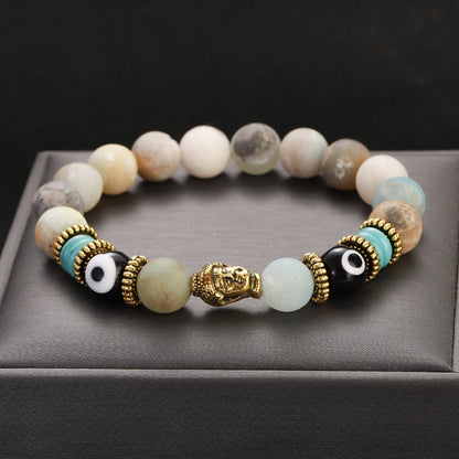 Pulsera de Buda y ojo turco de 10 mm