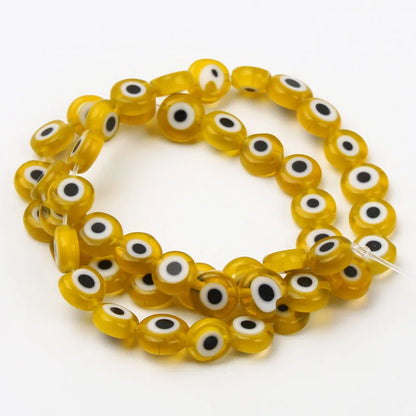 8mm 48 pçs contas de vidro natural liuli pulseira olho contas frisado pulseira feminino masculino jóias amuleto mal nazar olho charme
