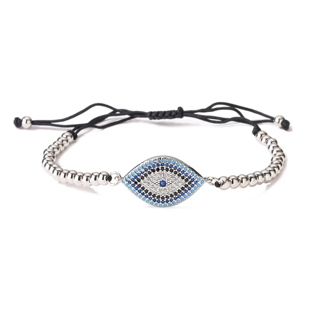Mafisar 2026 Pulseira Olho Grego Turca Dourada da Moda Ajustável com Zircônias AAA Cravejadas Joia Feminina para Festas e Presentes