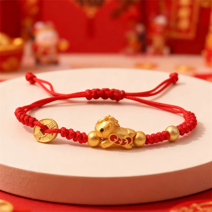 Pulsera Caballo Rojo · Cordón Trenzado
