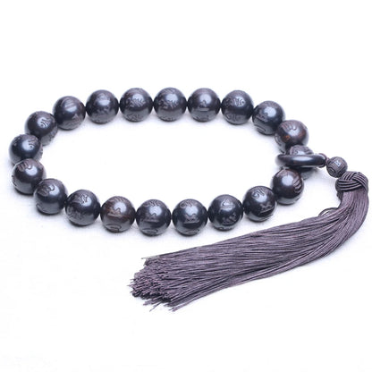 Ebônia natural tibetana mantra de seis caracteres budismo tibetano 15mm20mm pulseira da sorte com contas