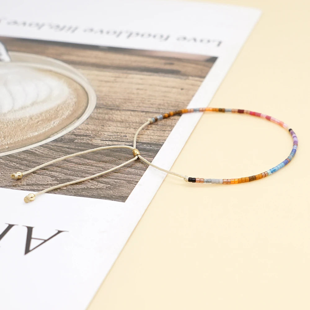 Pulsera Mosaico Fino · Abalorios de Color