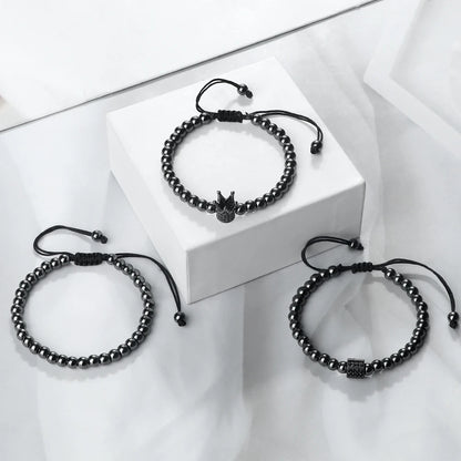 Pulseiras de cobre para homens e mulheres, Pulseiras budistas tibetanas artesanais, Amizade, Casais Moda, Jóias Presente, 3 peças por conjunto