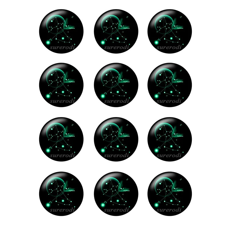 Cabujones de vidrio del zodiaco