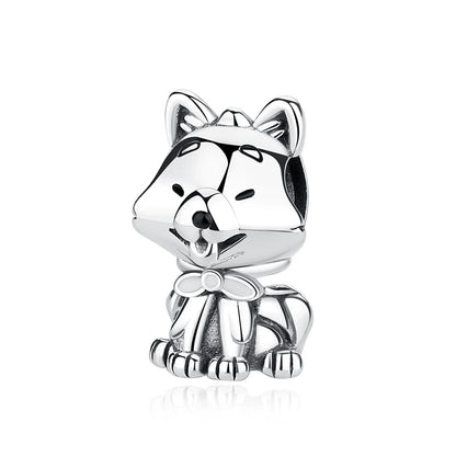 Charms Originais de Prata Esterlina 925, Pingente de Gato da Sorte, Boneca Japonesa, Presente de Ano Novo, Pulseiras e Colares para Mulheres, Joias