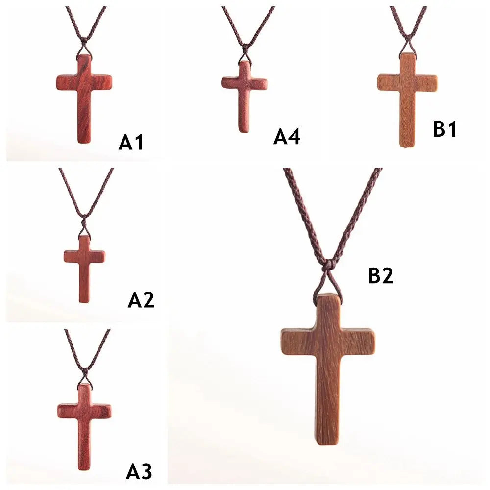 Collar de cruz de madera
