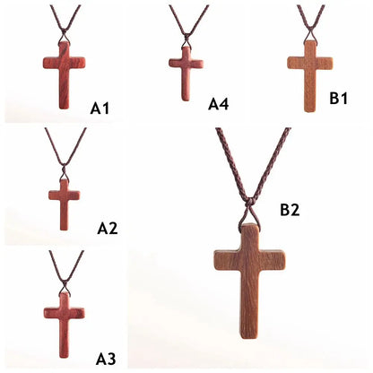 Collar de cruz de madera