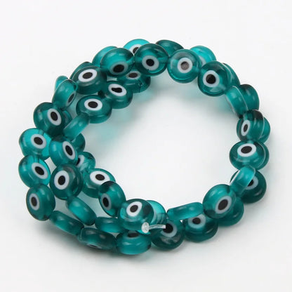 8mm 48 pçs contas de vidro natural liuli pulseira olho contas frisado pulseira feminino masculino jóias amuleto mal nazar olho charme